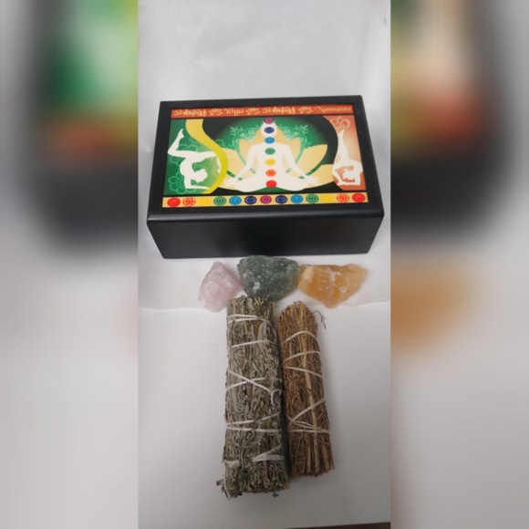 Other - Smudging & Crystal w/Chakra Wooden Bx